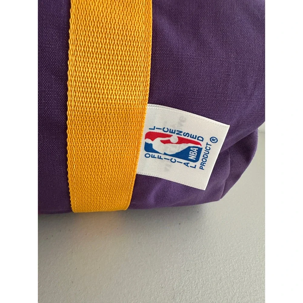 Vintage 80s Utah Jazz NBA Mini Duffle Bag Purple Gold Note Canvas Travel Gym Bag
